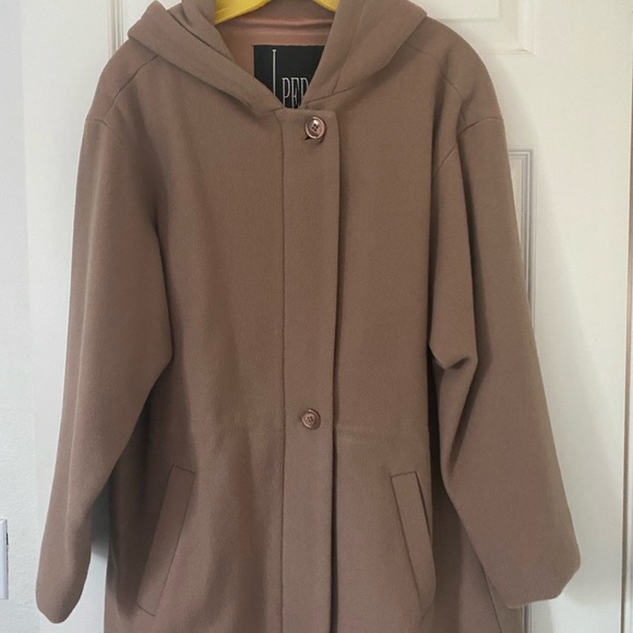 Jackets & Blazers - hooded wool tan coat